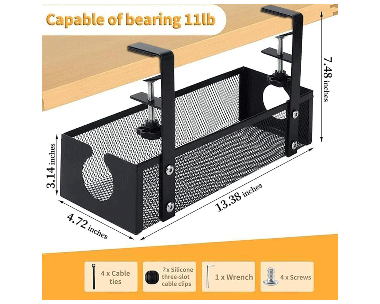 Under Desk Cable Management Tray - Image 2
