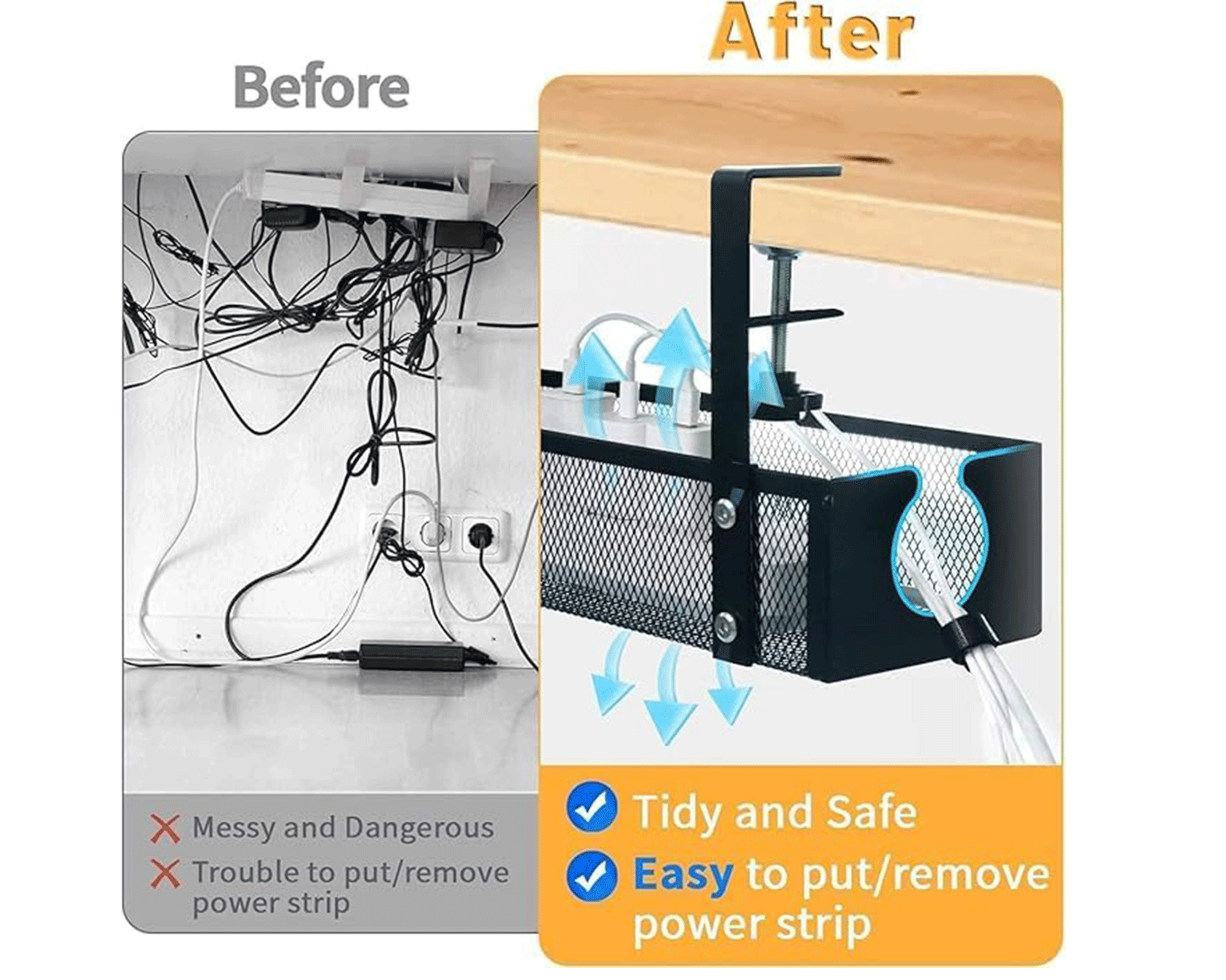 Under Desk Cable Management Tray - Image 4