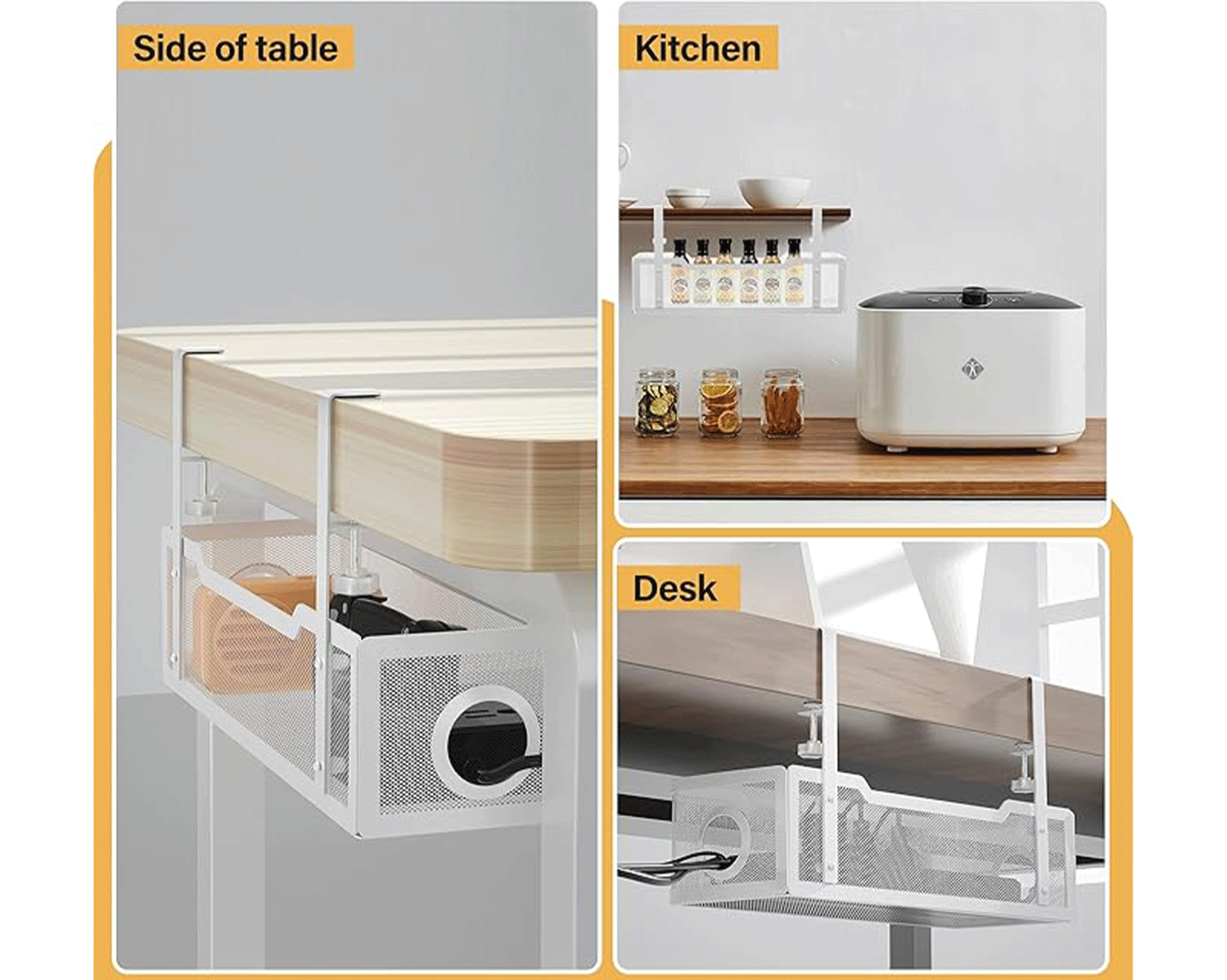 Cinati Under Desk Cable Management Tray White - Image 3
