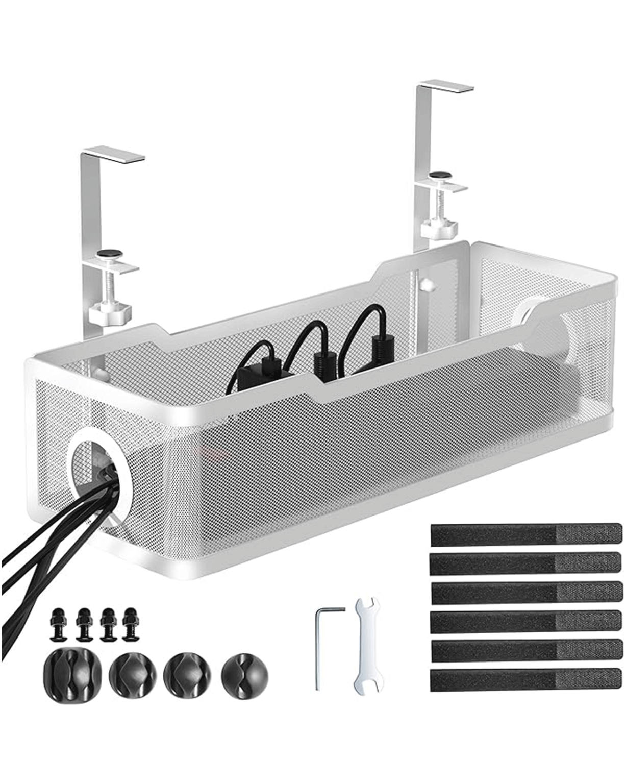 Cinati Under Desk Cable Management Tray White